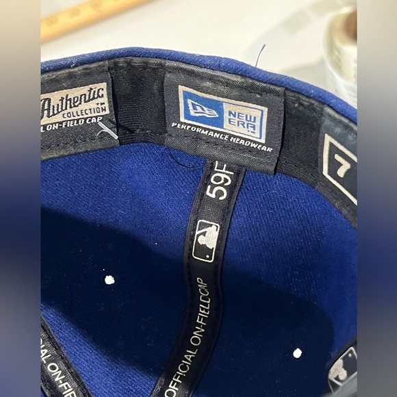 Chicago Cubs Authentic On-Field New Era Size 7 Fleece Navy Red Retro Hat MLB - Picture 7 of 8